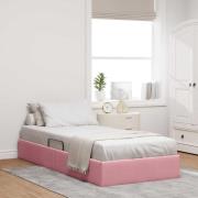 vidaXL Ottoman Sängram med lagring Rosa 90 x 200 cm Sammet