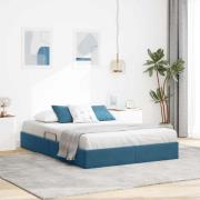 vidaXL Ottoman Sängram med lagring Mörkblå 140 x 190 cm Sammet
