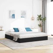 vidaXL Ottoman Sängram med lagring Svart 160 x 200 cm Sammet