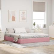 vidaXL Ottoman Sängram med lagring Rosa 180 x 200 cm Sammet