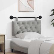 vidaXL Hängande Huvudgavel Väggmonterad Ljusgrå 90 x 55 x 7 cm Sammet