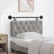 vidaXL Hängande Huvudgavel Väggmonterad Ljusgrå 110 x 55 x 7 cm Sammet