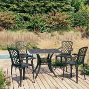 vidaXL Caféset 5 delar gjuten aluminium svart