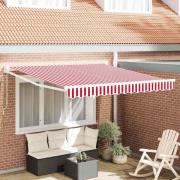 vidaXL Utfällbar markis Röd och Vit 300 x 250 cm
