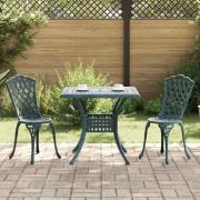 vidaXL Trädgårdsbord Set 3 pcs Grön Gjutet Aluminium