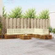 vidaXL Utomhussoffset med kudde 7 Stycke Naturlig och Grädde