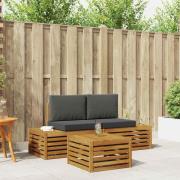 vidaXL Utomhussoffset med kudde Naturlig och Antracit 59 x 59 x 37 cm