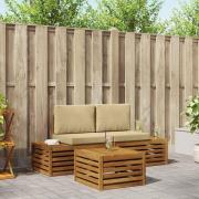 vidaXL Utomhussoffset med kudde 3 Stycke Naturlig och Beige
