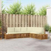 vidaXL Utomhussoffset Naturlig och Grädde 273 x 213,5 x 73 cm
