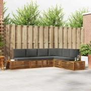 vidaXL Utomhussoffset med kudde 6 Stycke Naturlig och Antracit