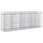 vidaXL Gabion upphöjd säng 2 pcs Silver 200 x 50 x 80 cm
