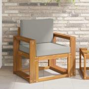 vidaXL Utomhussoffset Massivt akaciaträ och polyester Naturlig