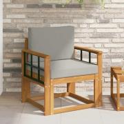 vidaXL Utomhussoffa Massivt akaciaträ och polyester Naturlig