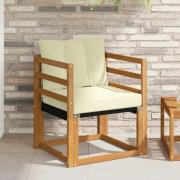 vidaXL Utomhussoffset Massivt Akaciaträ och Textilene