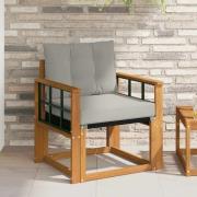 vidaXL Utomhussoffa Massivt Akaciaträ Naturlig och Ljus Grå