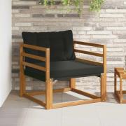 vidaXL Utomhussoffset Massivt Akaciaträ och Textilene Naturfärg