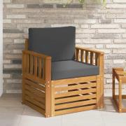 vidaXL Utomhussoffset med kudde Naturfärg 71 x 63 x 73 cm