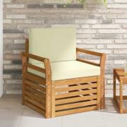 vidaXL Utomhussoffset med kudde Naturfärg 75,5 x 63 x 73 cm