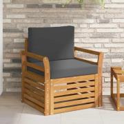 vidaXL Utomhussoffset med kudde Naturfärg 75,5 x 63 x 73 cm