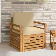 vidaXL Utomhussoffset Massivt akaciaträ och polyester Naturfärg