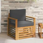 vidaXL Utomhussoffa Massivt akaciaträ och polyester Naturlig