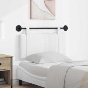 vidaXL Hängande Huvudgavel Väggmonterad Vit 100 x 55 x 5 cm tyg