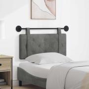 vidaXL Hängande Huvudgavel Väggmonterad Mörkgrå 90 x 55 x 5 cm Sammet