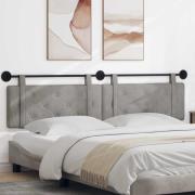 vidaXL Hängande Huvudgavel Väggmonterad Ljusgrå 210 x 55 x 5 cm Sammet