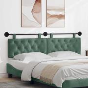 vidaXL Hängande Huvudgavel Väggmonterad Havgrön 170 x 55 x 7 cm Sammet