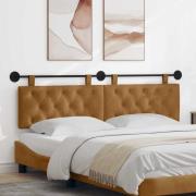 vidaXL Hängande Huvudgavel Väggmonterad Brun 190 x 55 x 7 cm Sammet