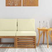 vidaXL Utomhus Mellansoffa Massivt Akaciaträ Naturfärg