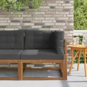 vidaXL Utomhus Hörnsoffa Massivt Akaciaträ Naturfärg
