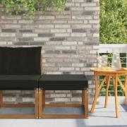 vidaXL Utomhuspall Massivt akaciaträ och Textilene-tyg Naturfärg