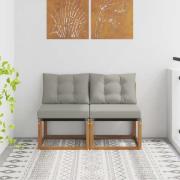 vidaXL 2 Stycke Utomhus Mellansoffa