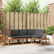 vidaXL Utomhussoffset med kudde 4 Stycke Naturlig och Antracit