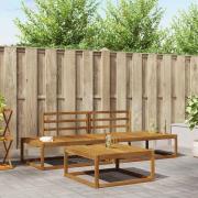 vidaXL Utomhussoffset 3 Stycke Naturfärg Massivt Akaciaträ