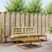 vidaXL Utomhussoffset med kudde Naturlig och Beige