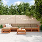 vidaXL Trädgård loungemöbler 7 pcs Vaxad brun Massiv furu