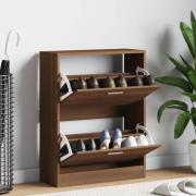 vidaXL Skoskåp brun ek 63x24x81 cm konstruerat trä