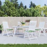 vidaXL Stolkuddar 4 pcs Grön och Vit 50 x 50 x 4 cm Oxford Tyg