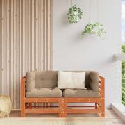 vidaXL Trädgårdshörnssoffa Massivt furu VaxBrun