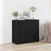 vidaXL Sideboard Svart Ek 80 x 33 x 70 cm Konstruerat trä
