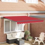 vidaXL Utfällbar markis Röd 300 x 250 cm Duk och Aluminium