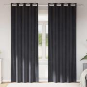 vidaXL Mörkläggningsgardiner 2 pcs Mörkgrå 140 x 245 cm Sammet