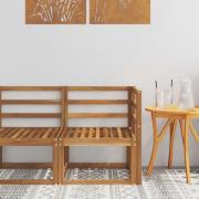 vidaXL Utehörnsoffa Massivt Akaciaträ Naturfärg 63 x 63 x 73 cm