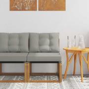 vidaXL Utomhus Mellansoffa Massivt akaciaträ och Textilene-tyg