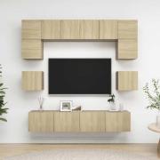 vidaXL TV-skåp 8 delar sonoma-ek konstruerat trä