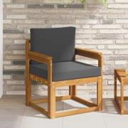 vidaXL Utomhussoffa Massivt akaciaträ och polyester Naturfärg