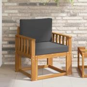 vidaXL Utomhussoffa Massivt akaciaträ och polyester Naturfärg