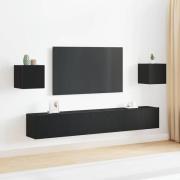 vidaXL TV-bänkset Svart Ek 200 x 30 x 30 cm Konstruerat trä